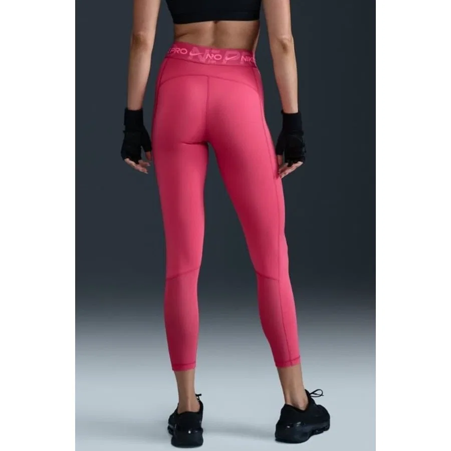 Леггинсы спортивные с принтом Nike Pro Mid Rise 7/8 Graphic, Nike, Розовый — фото 2