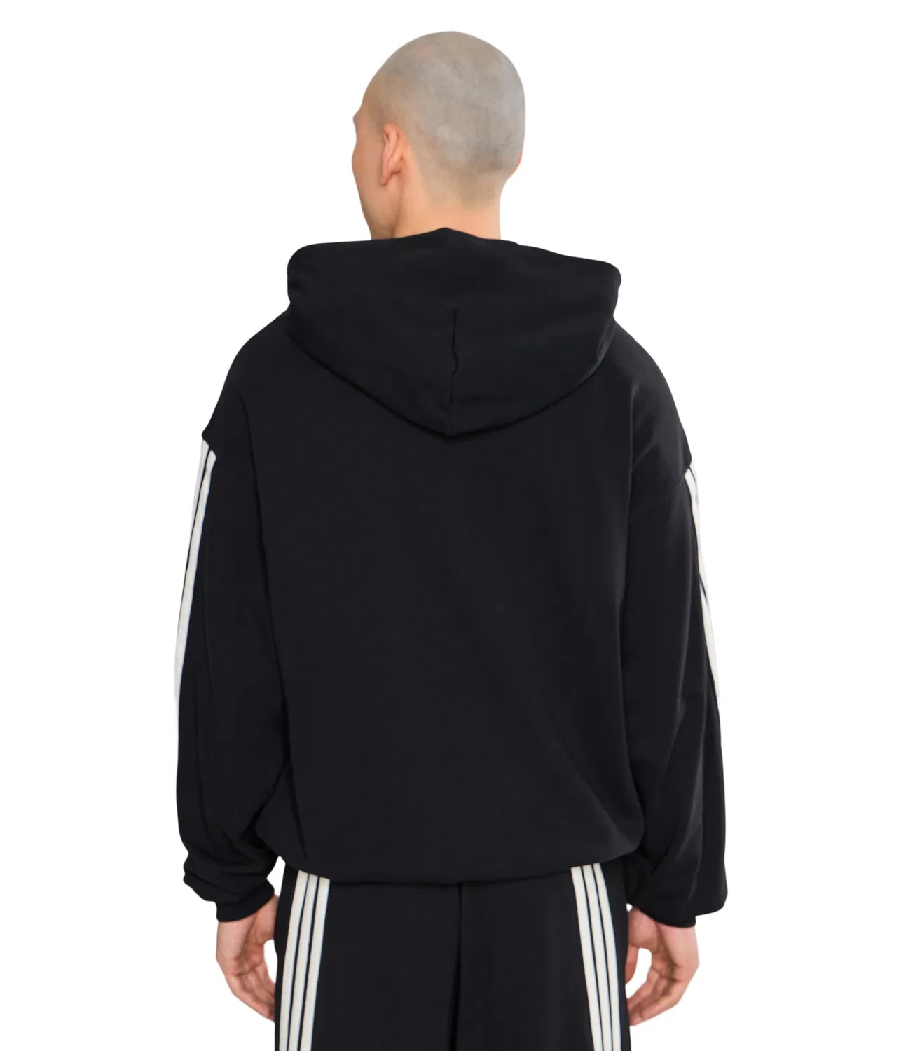 Худи Kit 3-Stripes Adidas, Black/Off-White — фото 4