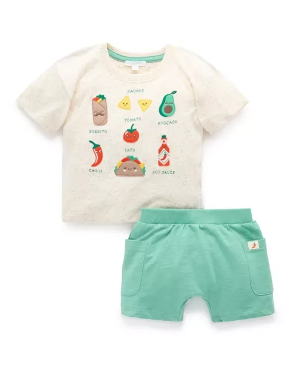Детский комплект для мальчиков с аппликацией Purebaby, Iguana