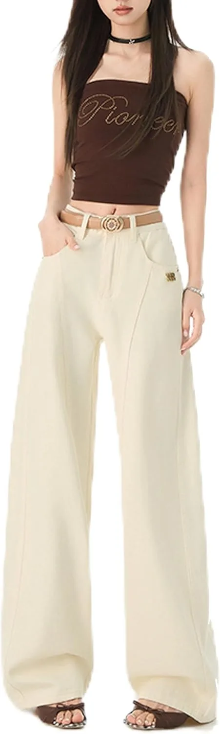 Женские широкие брюки с низкой посадкой, Casual, Loose Wide Leg