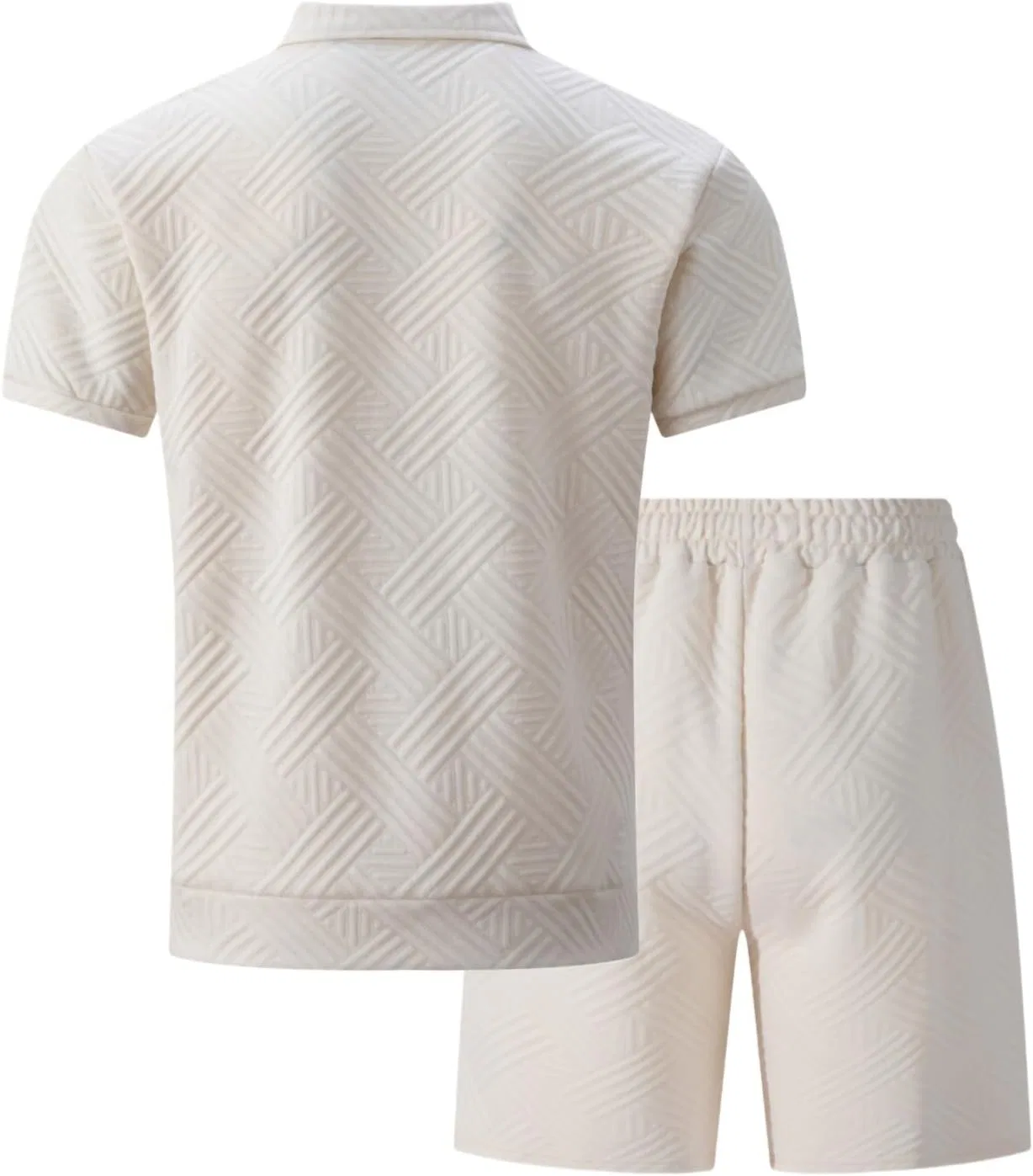 Мужской костюм из поло и шорт с карманами, Khaki — фото 4