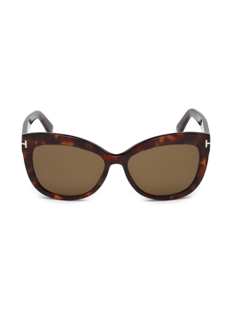 

Солнцезащитные очки «кошачий глаз» Alister 56MM Tom Ford, цвет Brown Havana