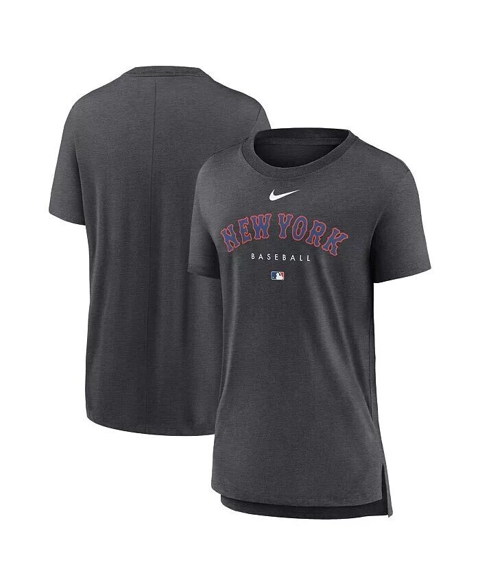 

Женская футболка темно-серого цвета с древесным углем New York Mets Authentic Collection Early Work Tri-Blend Nike