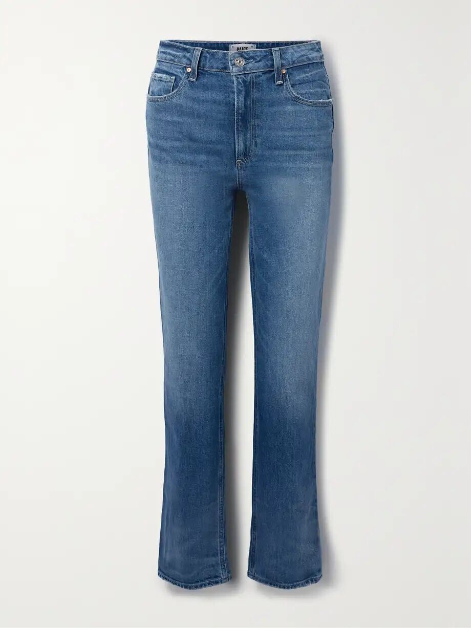 

Прямые джинсы Stella с высокой посадкой Paige, цвет Mid denim