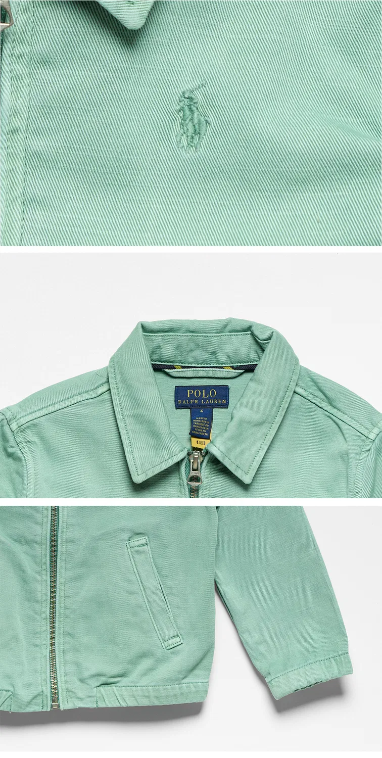 Детская хлопковая куртка-чино Bayport бирюзовая от Polo Ralph Lauren Children — фото 4