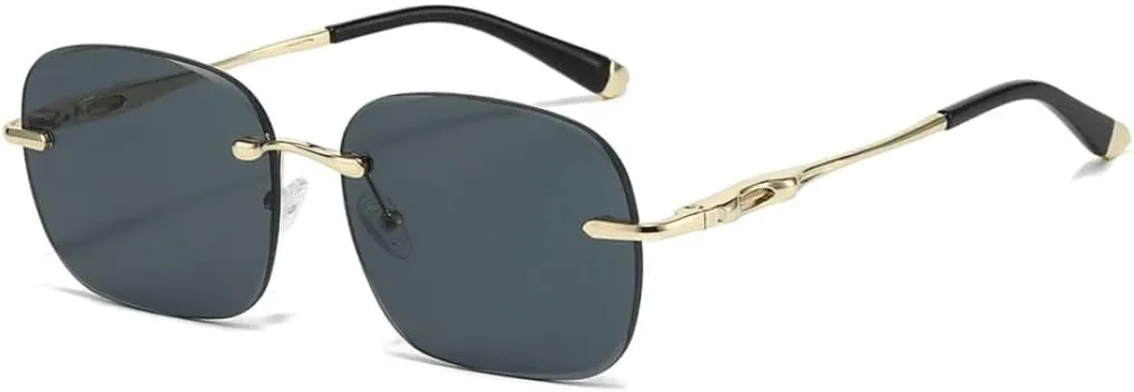 

Солнцезащитные очки для мужчин и женщин - защита UV400 - градиентные линзы, овальная оправа, для занятий спортом на открытом воздухе и вождения DSVIGF, Golden Black