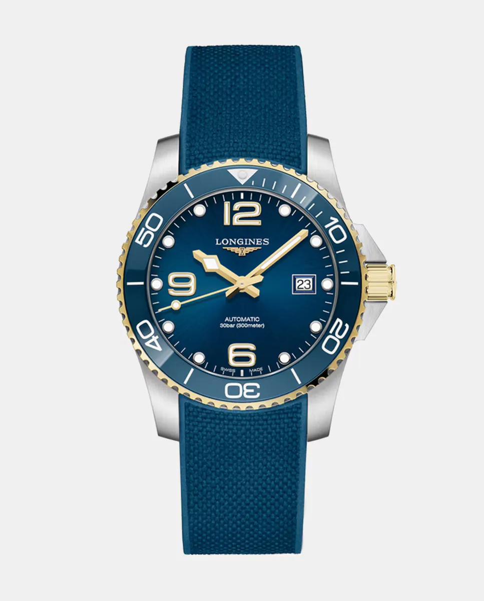 

Longines Hydro Conquest L37813969 Автоматические мужские часы из синего каучука, синий