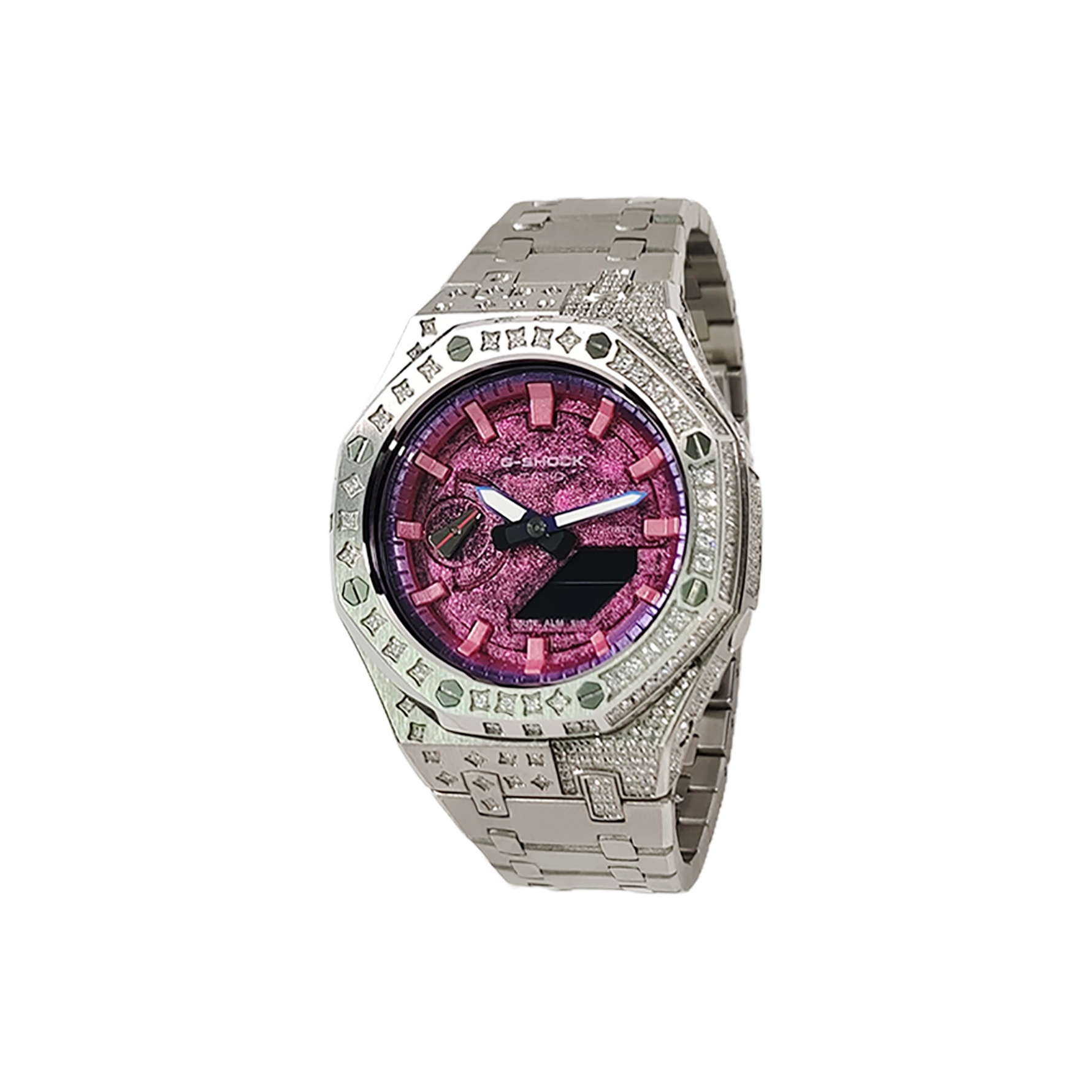 

CASIO Custom Collection кварцевый механизм часы на стальном браслете мужские часы с розовым циферблатом