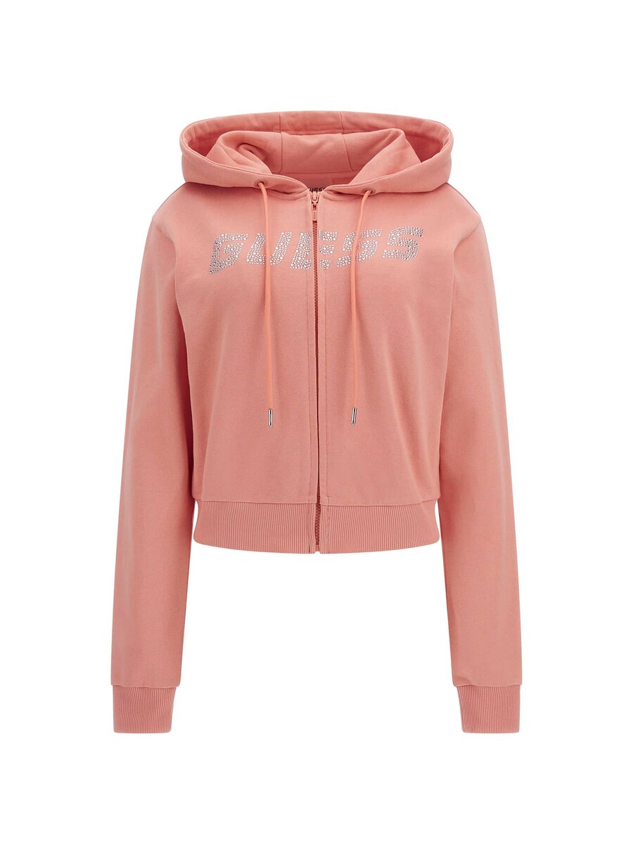 

Толстовка с капюшоном на молнии GUESS, розовый