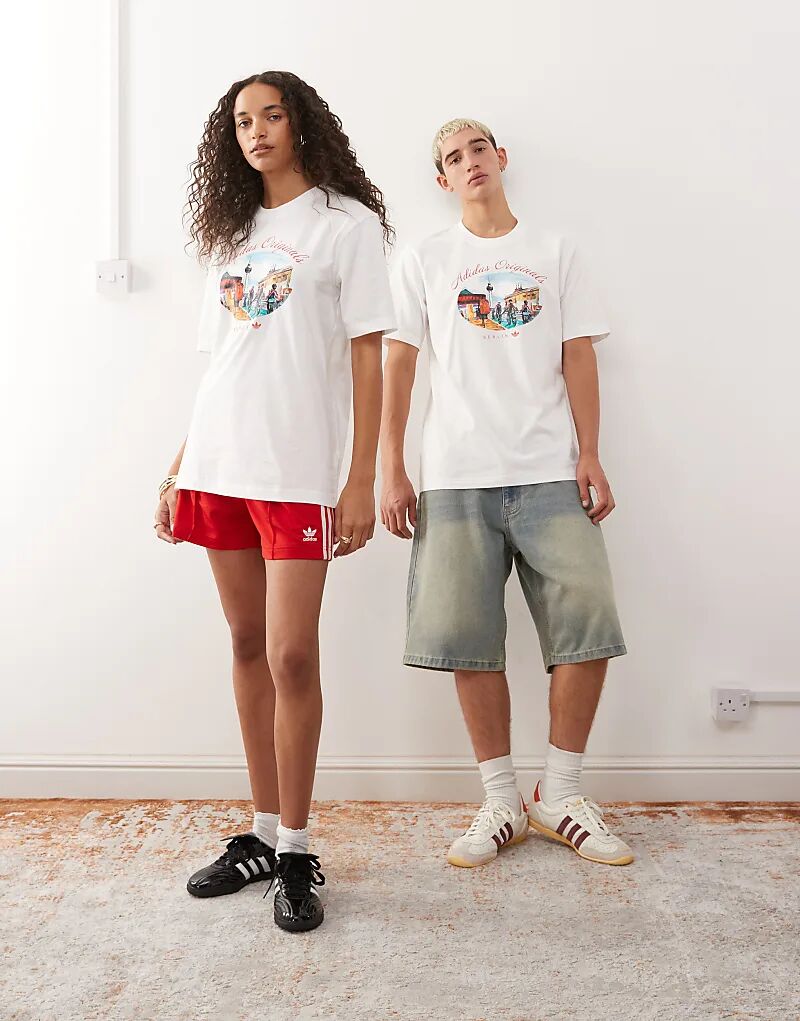 Футболка с принтом adidas Originals Berlin белого цвета — фото 2