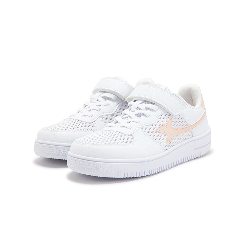 Детские кроссовки для скейтбординга с противоскользящим покрытием Balance Low Top XTEP, белый/розовый — фото 2