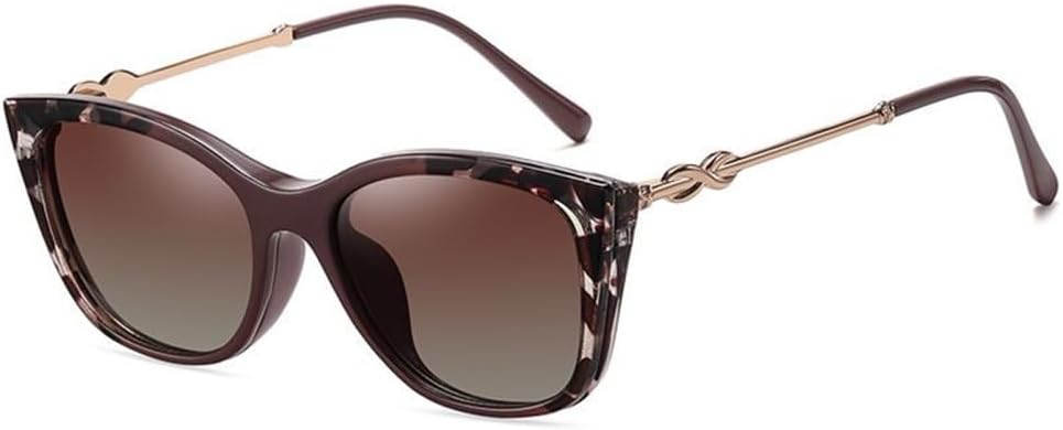 

Женские поляризованные солнцезащитные очки «кошачий глаз» с магнитным креплением, оправа для очков, очки для женщин с защитой от УФ-излучения UV400 LANGSER, Red Leopard