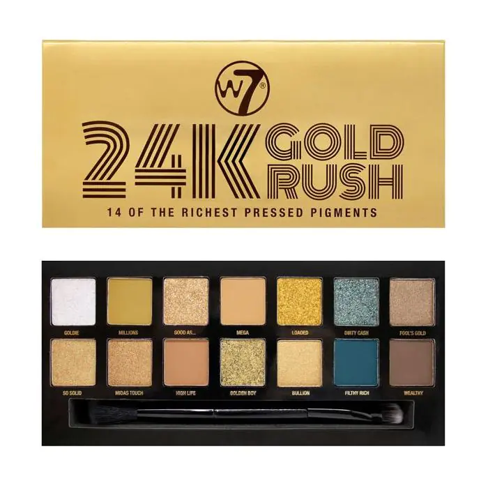 

Тени для век paleta 24k gold rush W7, цвет multicolor