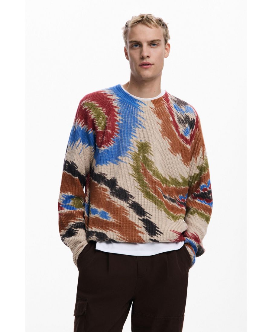 

Мужской свитер с абстрактным узором пейсли Desigual, Sand