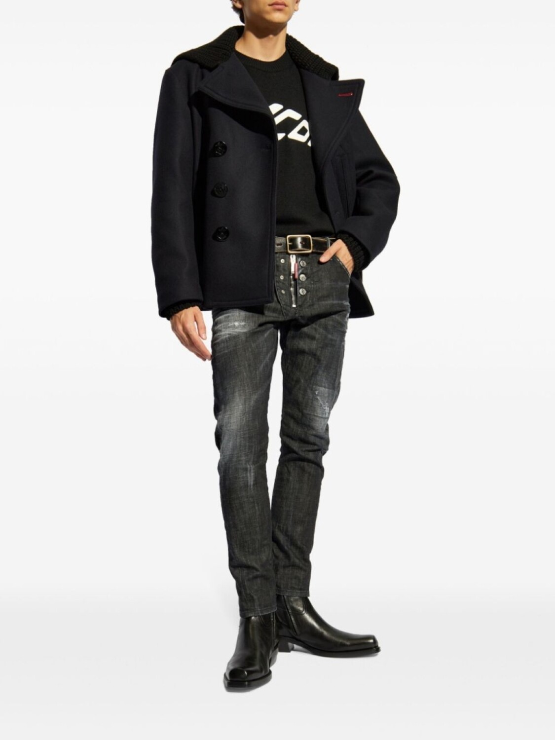 

Dsquared2 джемпер из натуральной шерсти с логотипом Icon, черный