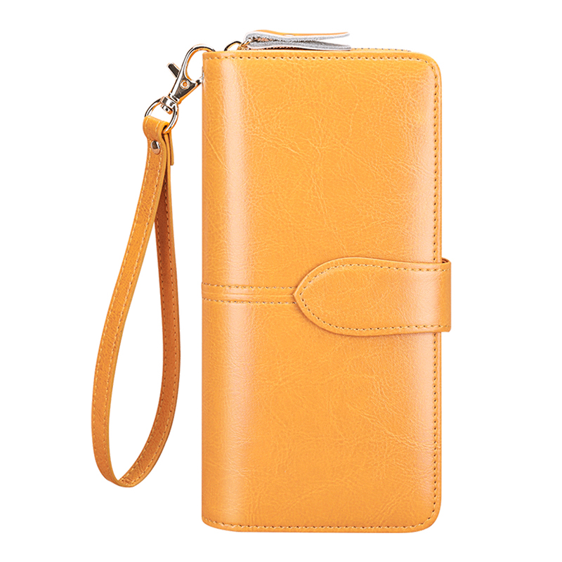 

Banyanu Женский бумажник из коровьей кожи, Antique Yellow (with Card Sleeve)-Anti-Skimming