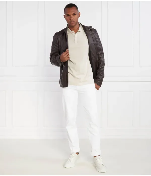 Поло из гладкого хлопка, облегающее поло slim fit Calvin Klein, бежевый — фото 2