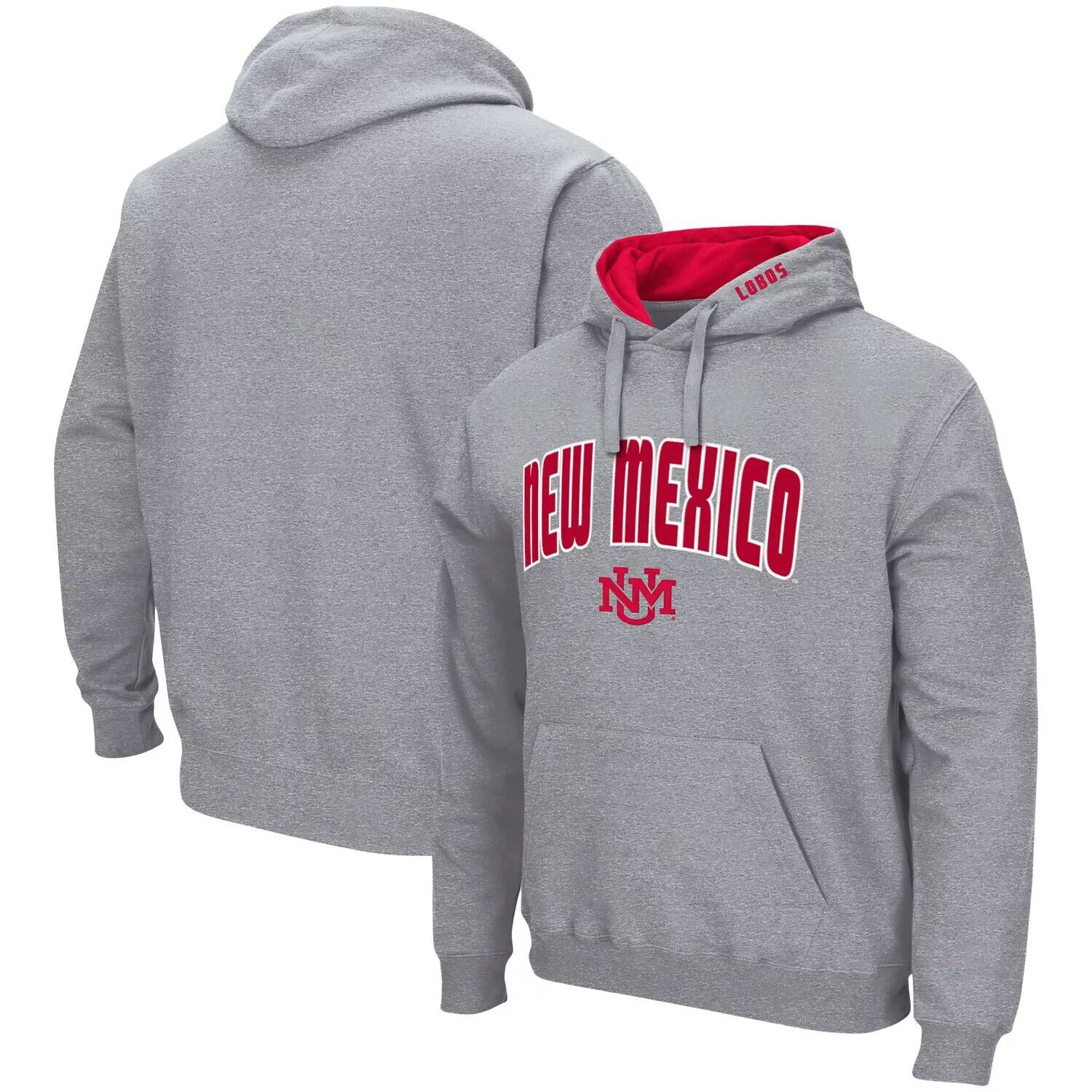 

Мужской пуловер с капюшоном Colosseum Heathered Grey New Mexico Lobos Arch и Logo