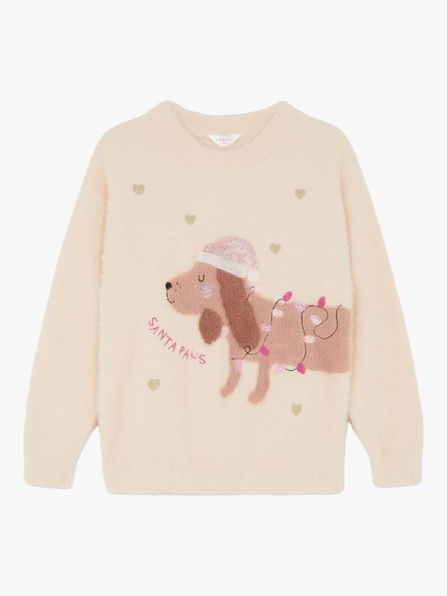 

Детский вязаный свитер с таксой новогодний ivory Angels by Accessorize