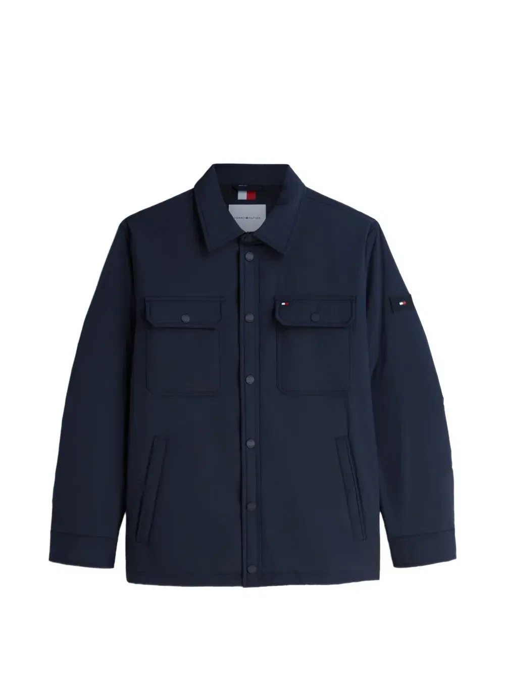 Стеганая куртка-рубашка с логотипом-нашивкой Tommy Hilfiger, синий