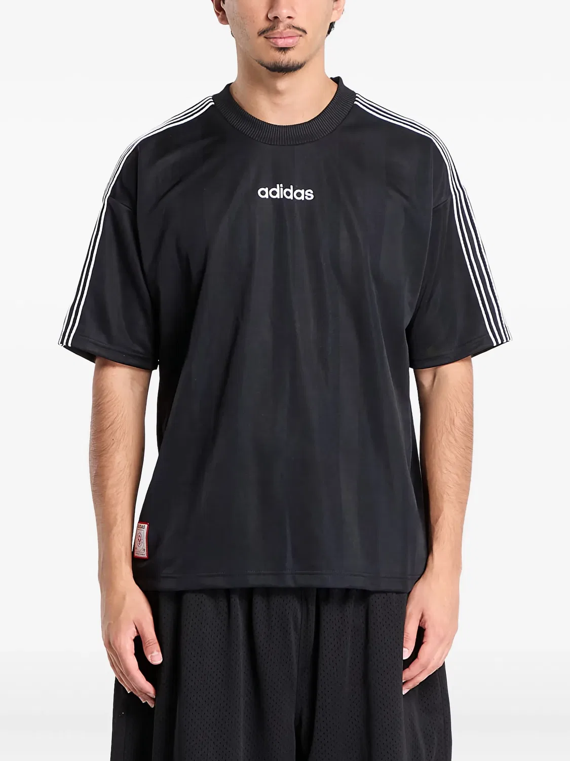 Футболка с полосками из джерси Adidas, черный