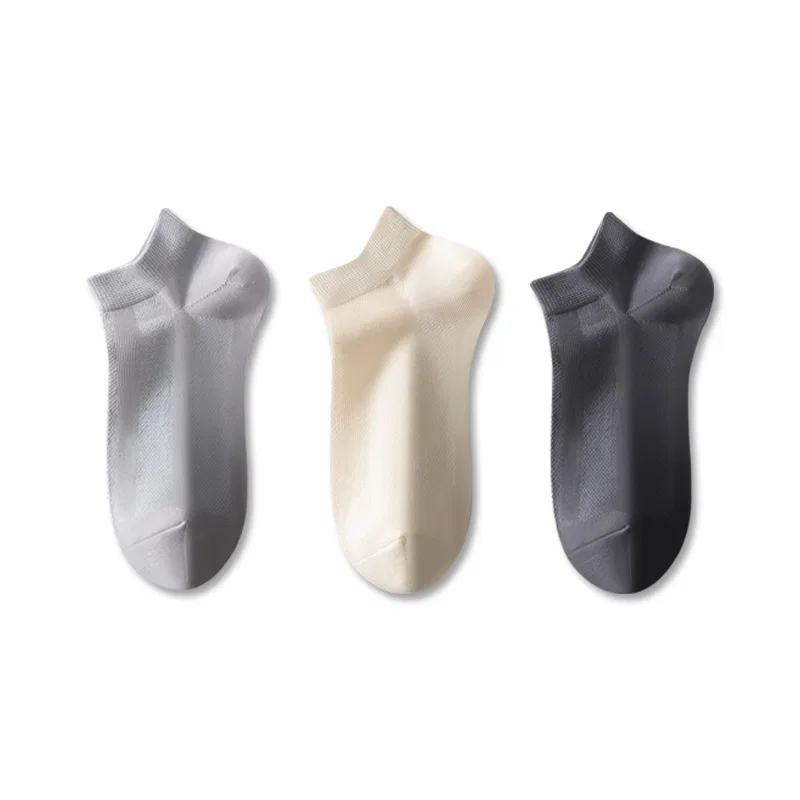 Детские носки-следки 3 пары MINISO, Light Gray 1 Khaki 1 Dark Gray 1