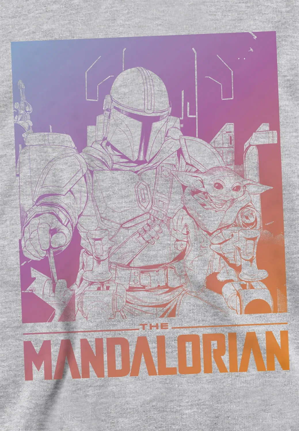 Детский худи с принтом The Child Star Wars - The Mandalorian, Grey — фото 2