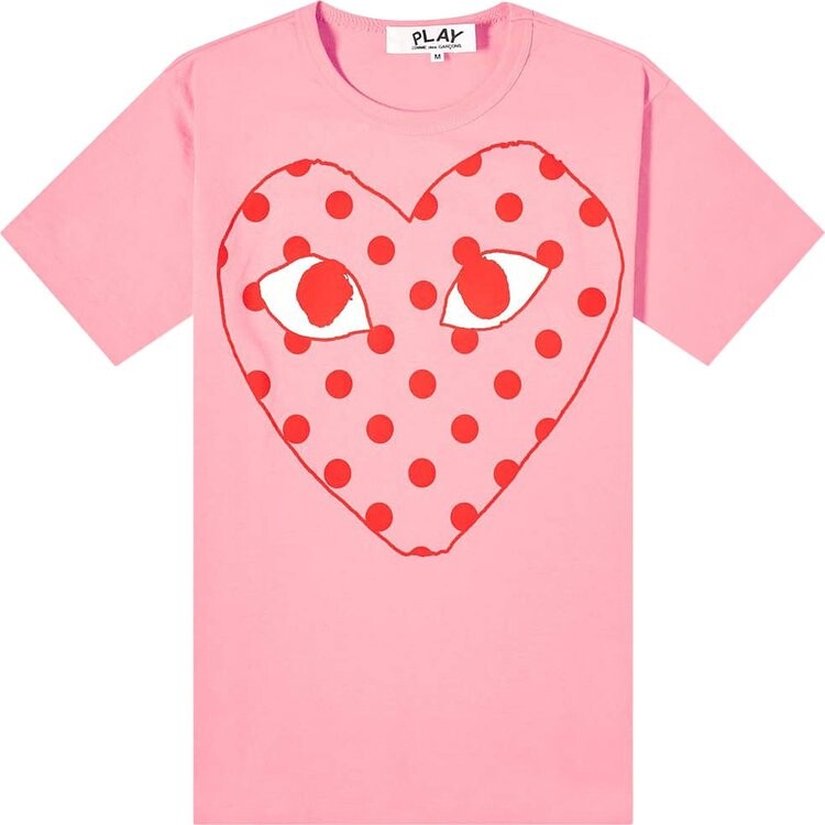 

Футболка Comme des Garçons Short-Sleeve T-Shirt With Large Dotted Heart 'Pink', розовый