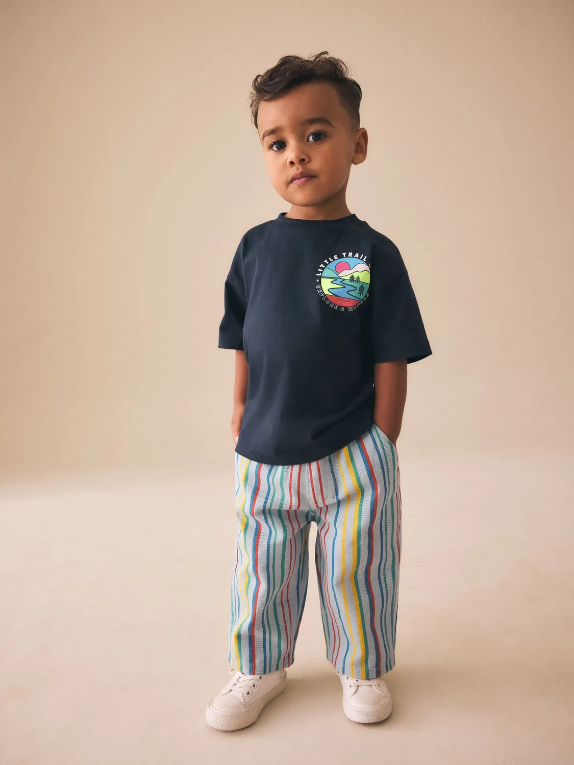 Широкие брюки на резинке Multi Stripe Next, мультицвет — фото 2