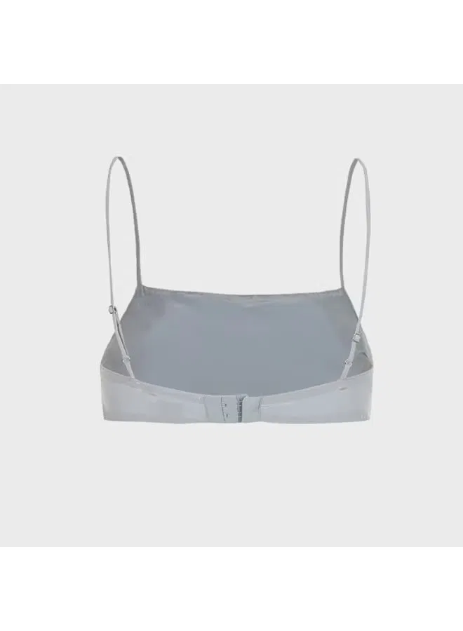 Топ укороченный с бусинами на бретелях Zara, голубой — фото 3