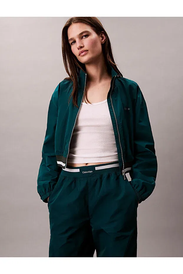 Женские брюки широкие хлопковые Calvin Klein, Green — фото 4