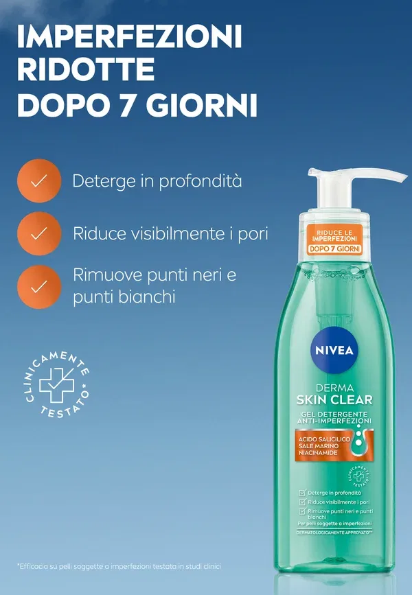 Набор косметики для ухода за кожей, 370 мл, Derma Skin Clear, Nivea, Trasparent, прозрачный — фото 3