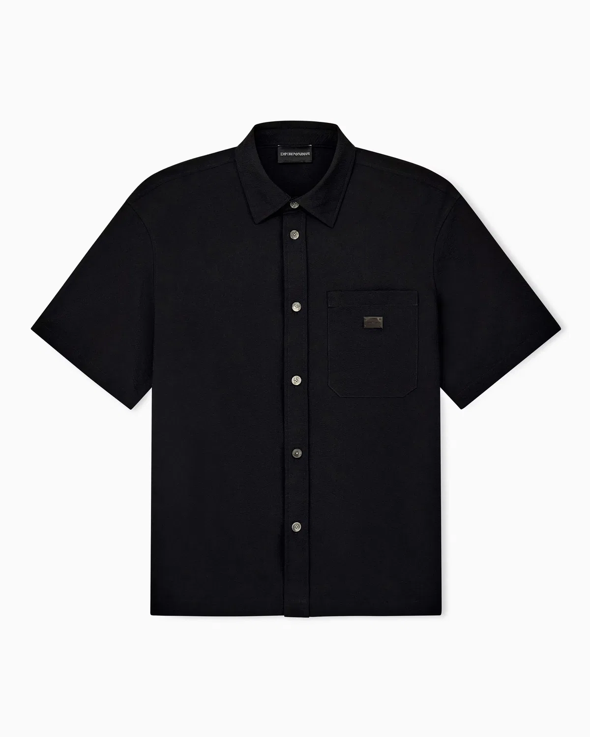 Мужская рубашка из сейрсакера Emporio Armani, Negro — фото 2