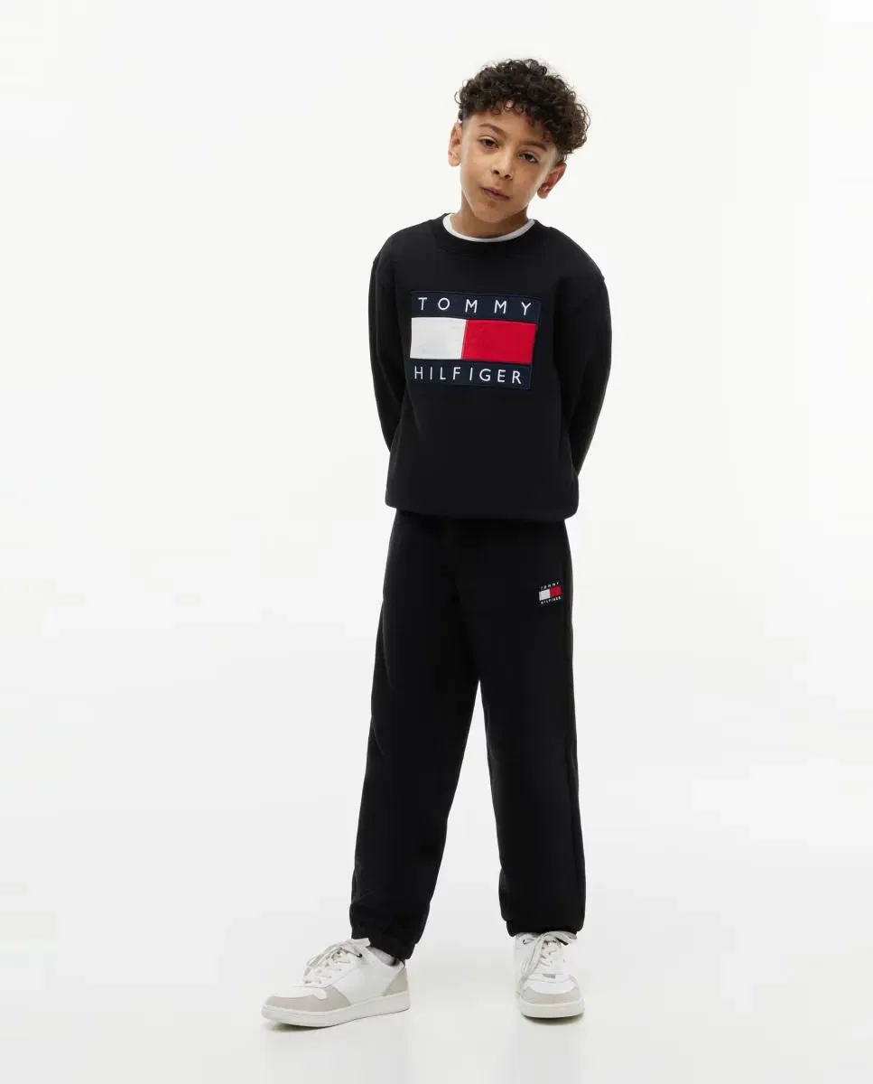 Детские спортивные штаны для мальчиков с логотипом Tommy Hilfiger, Negro