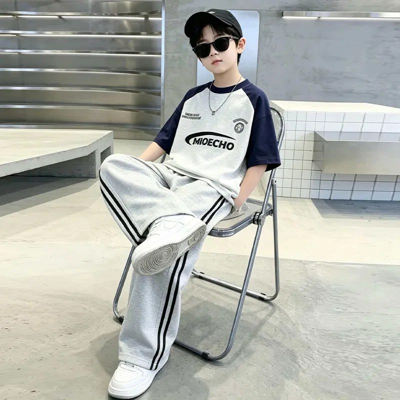 Детский спортивный комплект с круглым вырезом, модель White Gray Top Set, MADALLO, White Gray Top Set — фото 4