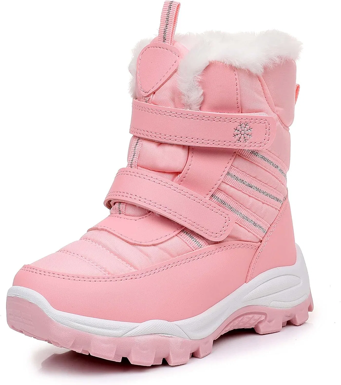 Детские зимние ботинки для мальчиков и девочек Ahannie, Pink/Strap