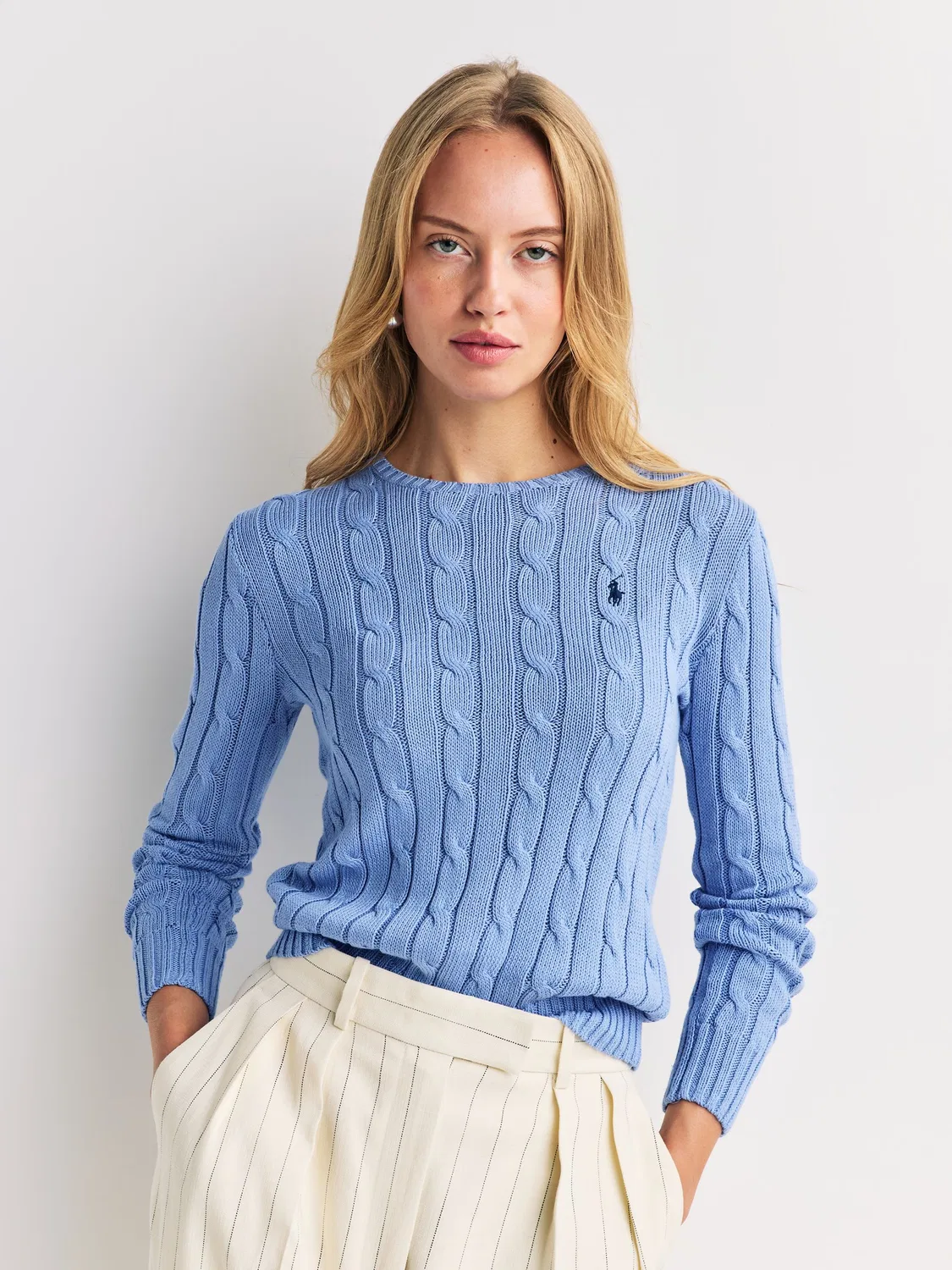 Джемпер с кабельной вязкой Polo Ralph Lauren, синий