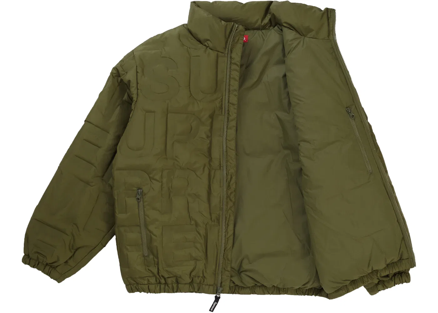Мужская куртка с принтом Supreme Bonded Logo Down Jacket Supreme, Olive — фото 3
