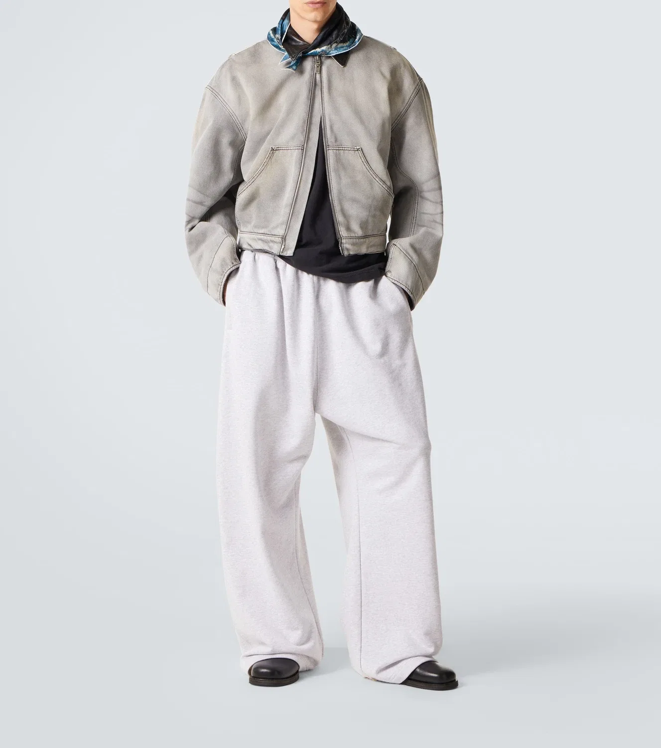 Бомбер джинсовый Acne Studios, серый — фото 2