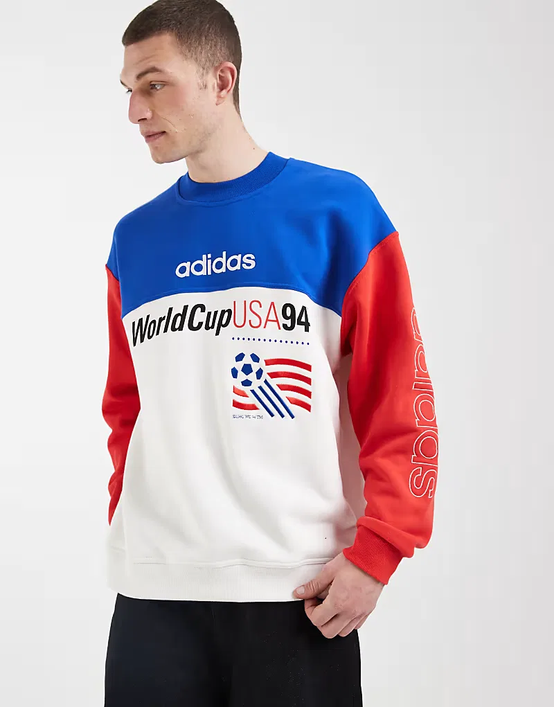 Толстовка Adidas Originals US 94 белого, красный и синего цветов