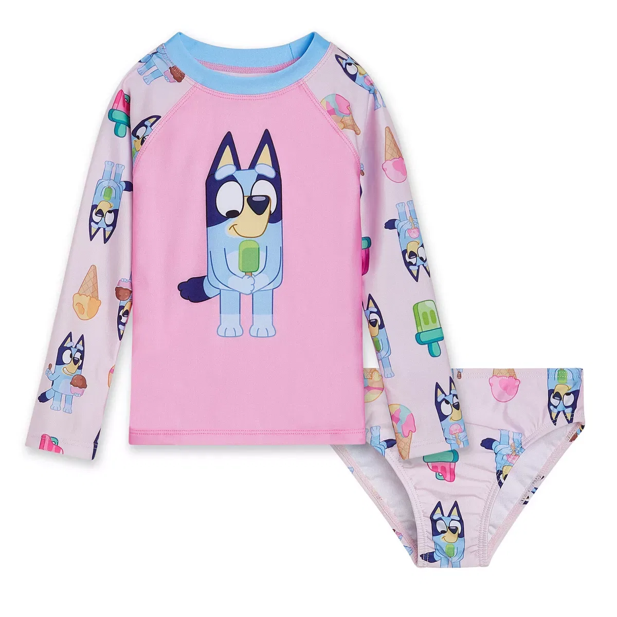 Детский комплект для плавания для девочек с длинным рукавом Bluey, Pink
