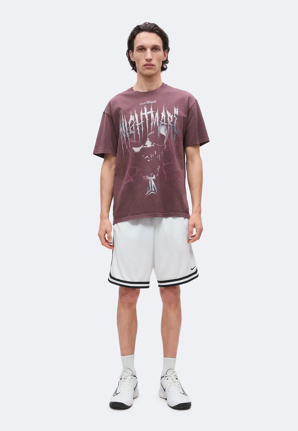 Футболка «Кошмар» - футболка с принтом Nike Performance, Burgundy Crush — фото 2