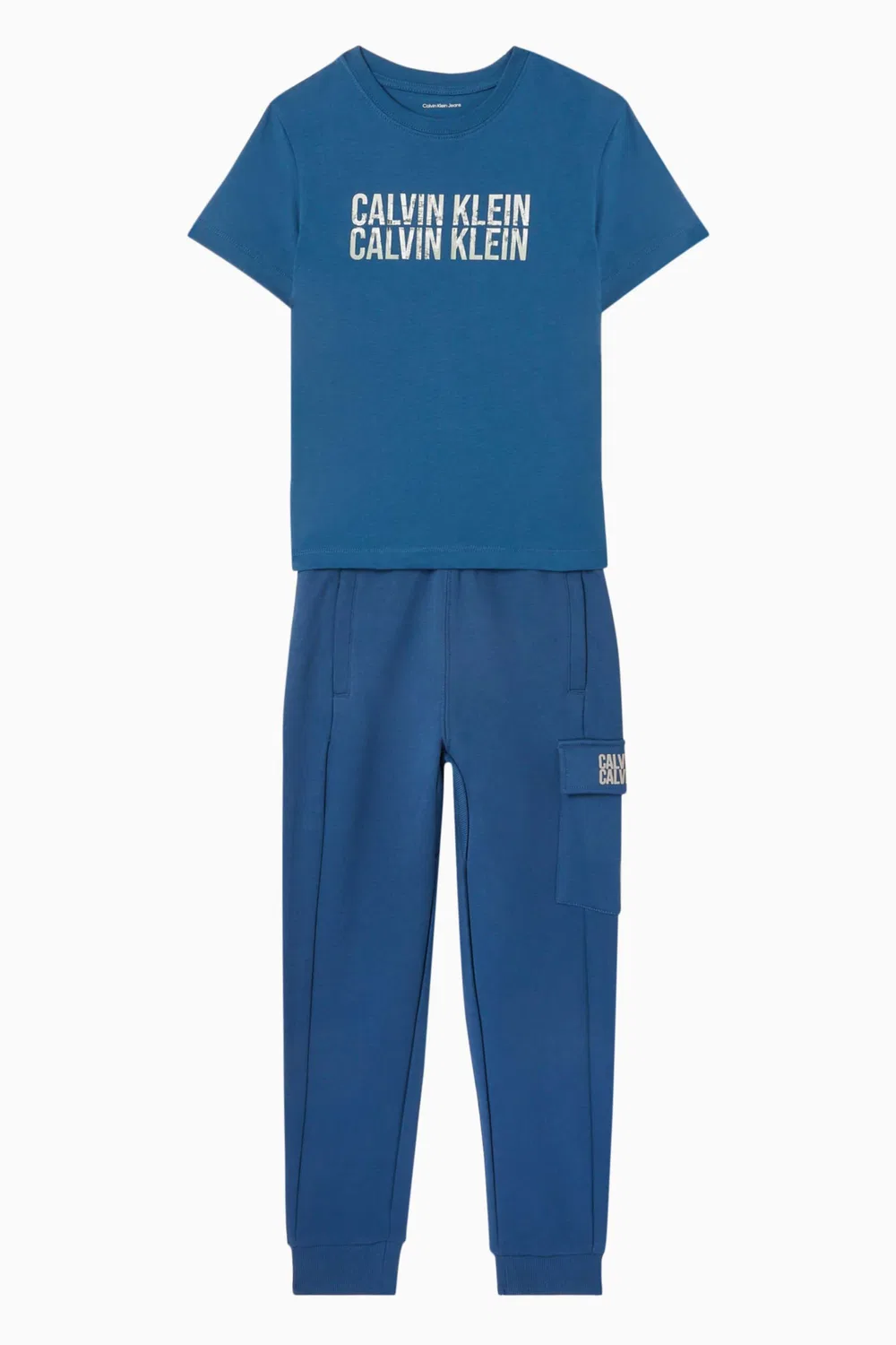 Штаны спортивные с принтом Graphic Logo Calvin Klein, синий — фото 2
