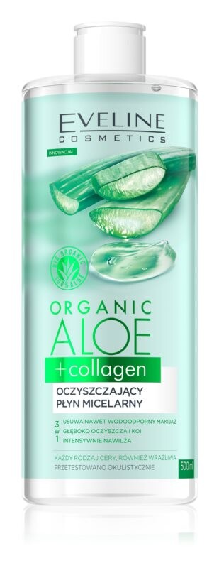 

Очищающая мицеллярная вода Eveline Cosmetics Organic Aloe+Collagen