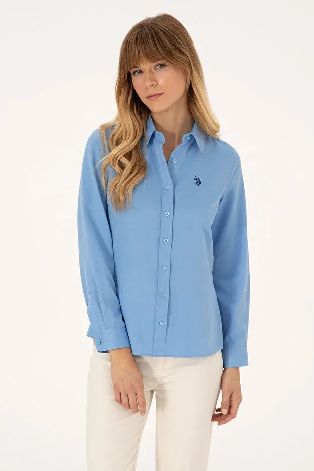 Женская рубашка с длинным рукавом U.S. Polo Assn., Light Blue