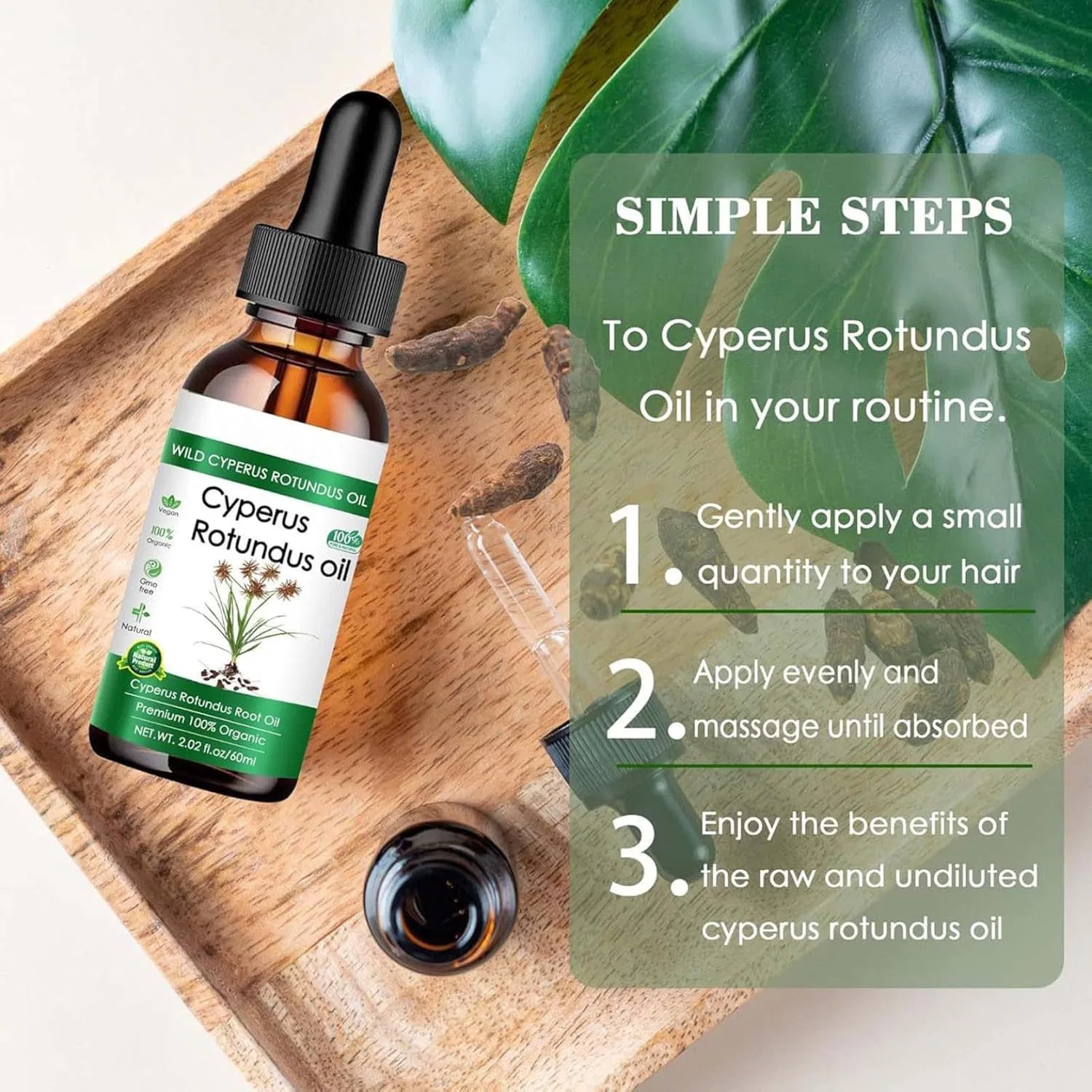 Масло для тела Cyperus Rotundus Oil, vokkrv, 60 мл — фото 3