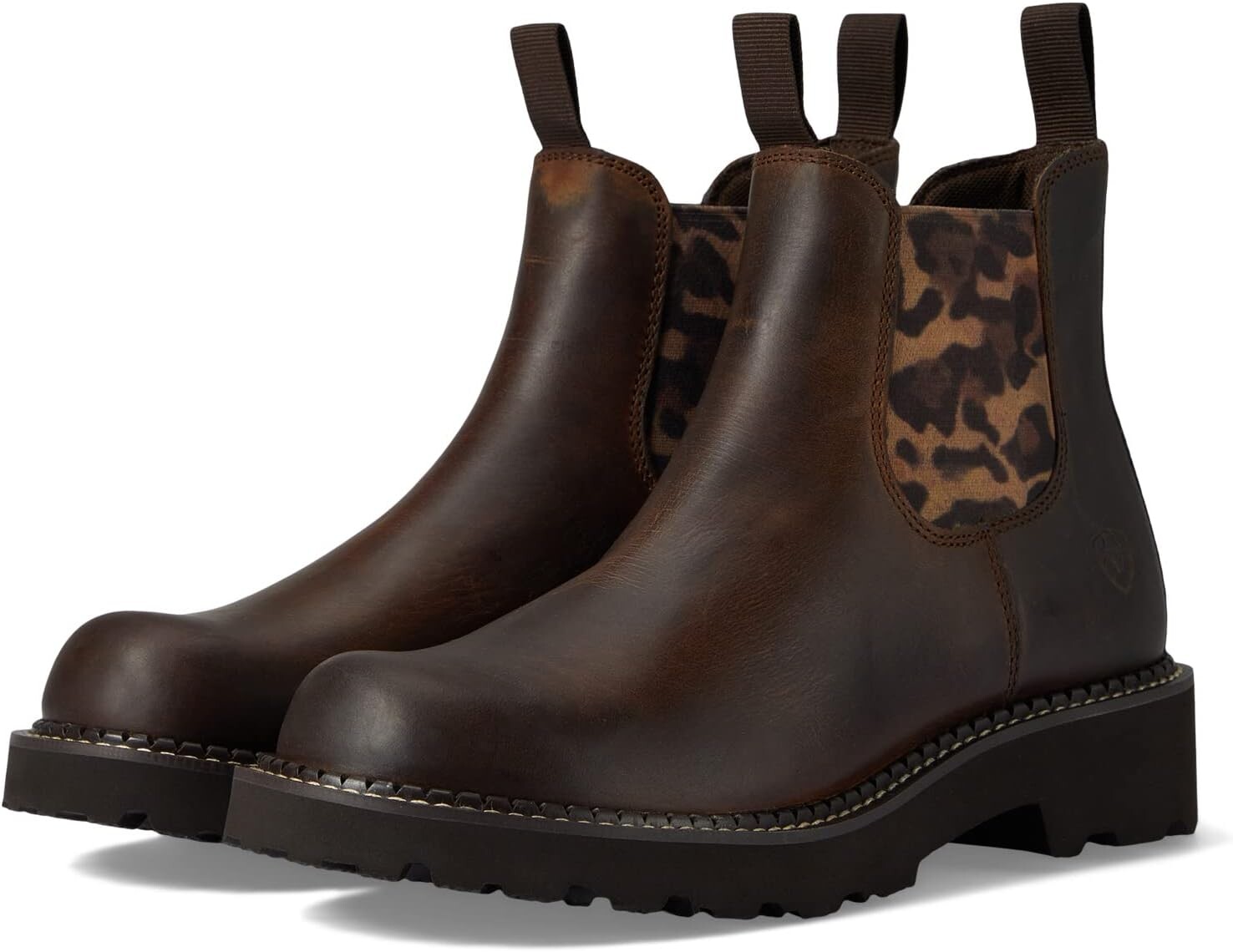 

Ботинки Челси Fatbaby Twin Gore Western Boots Ariat, цвет Distressed Tan/Leopard Gore