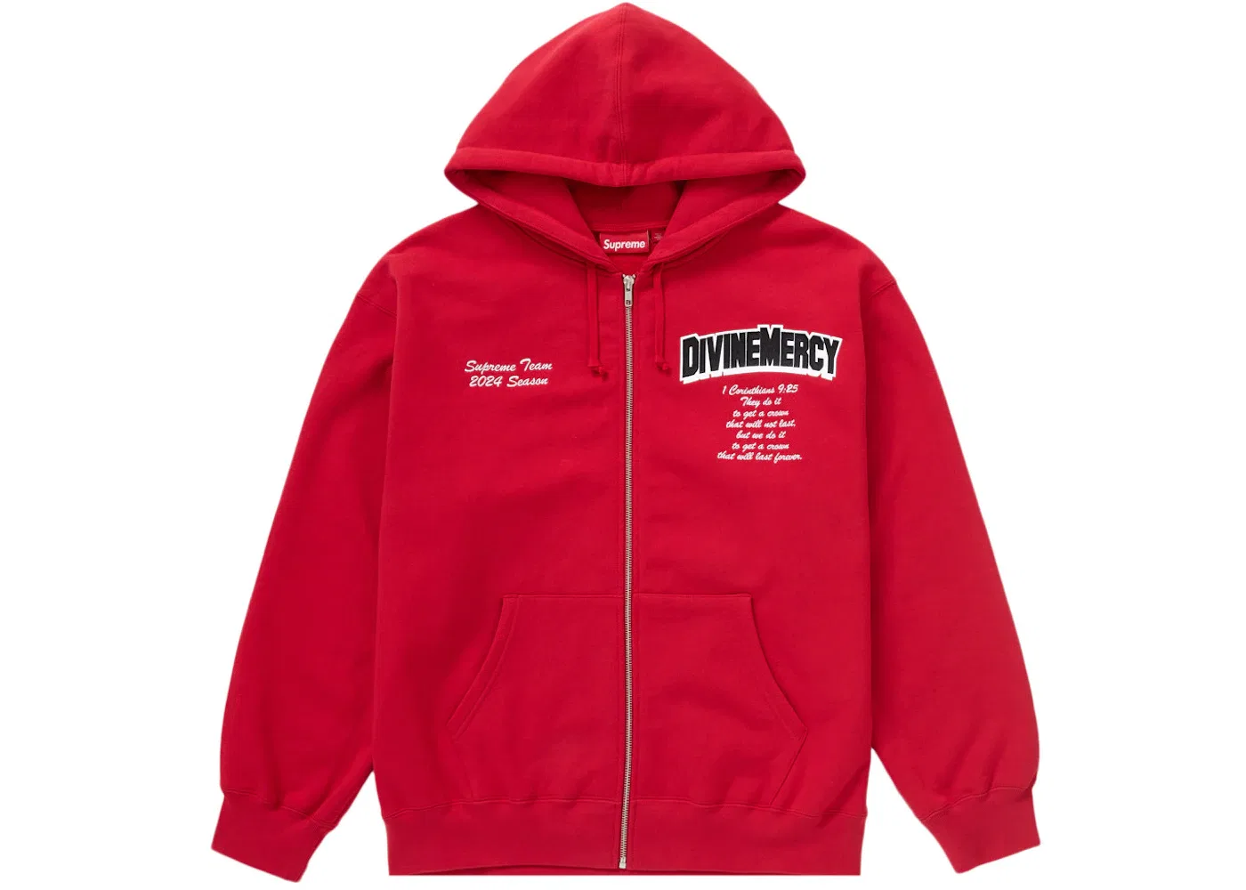 Мужской худи на молнии с капюшоном Supreme Salvation Zip Up Supreme, Red