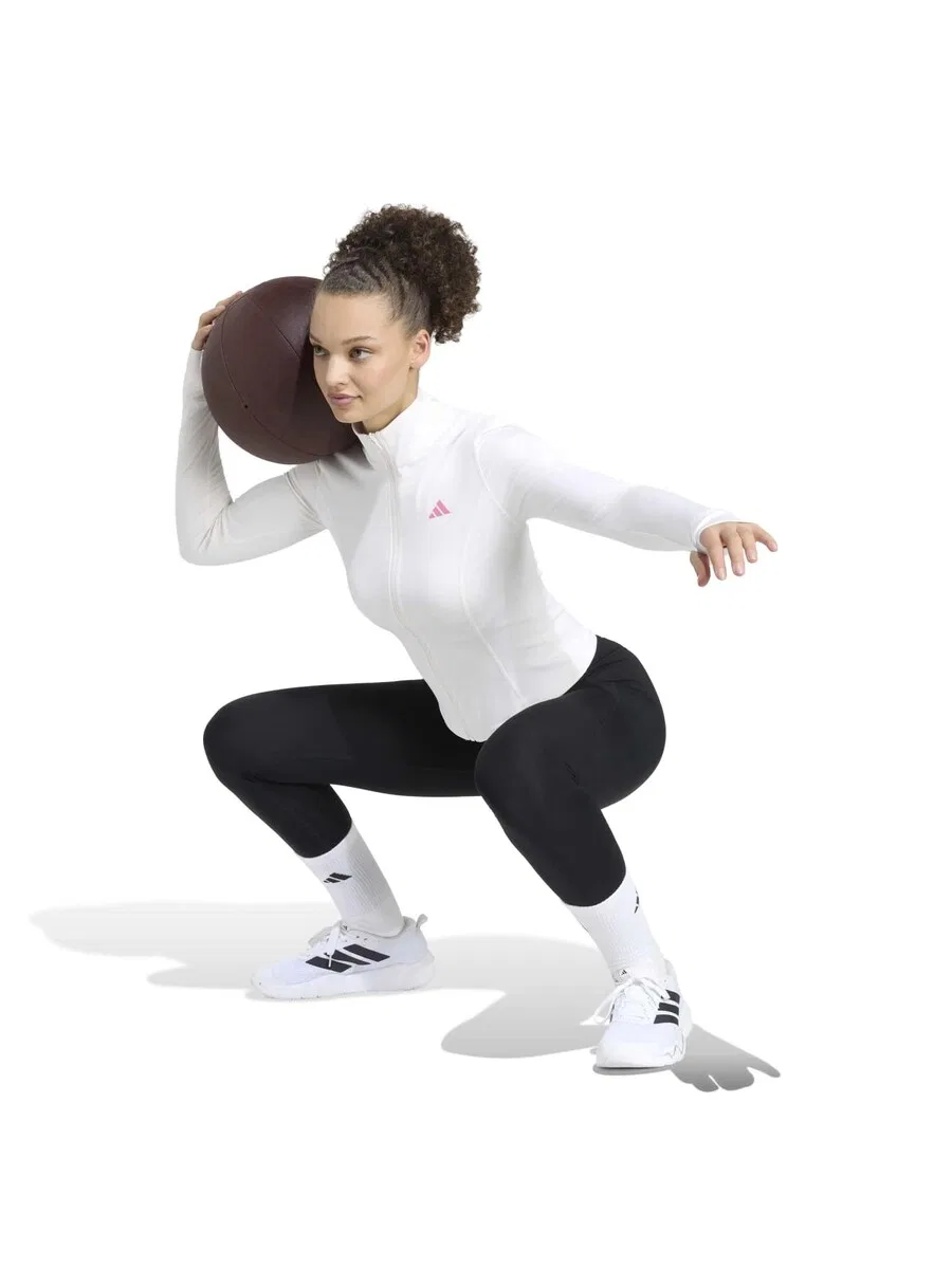 Спортивная куртка ADIDAS PERFORMANCE 'Studio' белого цвета — фото 4
