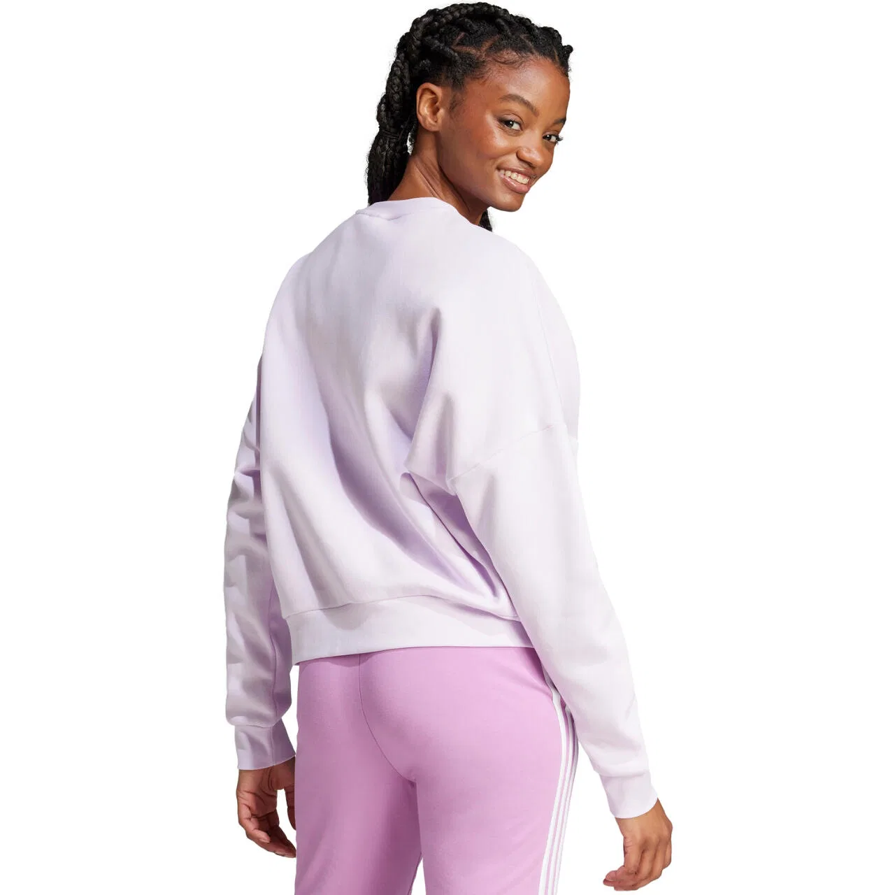 Женский свитшот с принтом Essentials Small Logo Feel Cozy Adidas, Royal Purple — фото 3